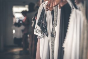 Clothes on a shop rail