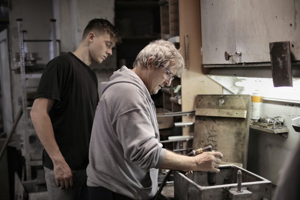 Apprentice being taught